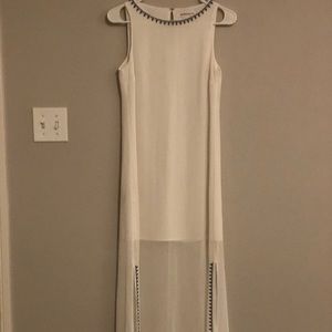 White and blue dress BCBG